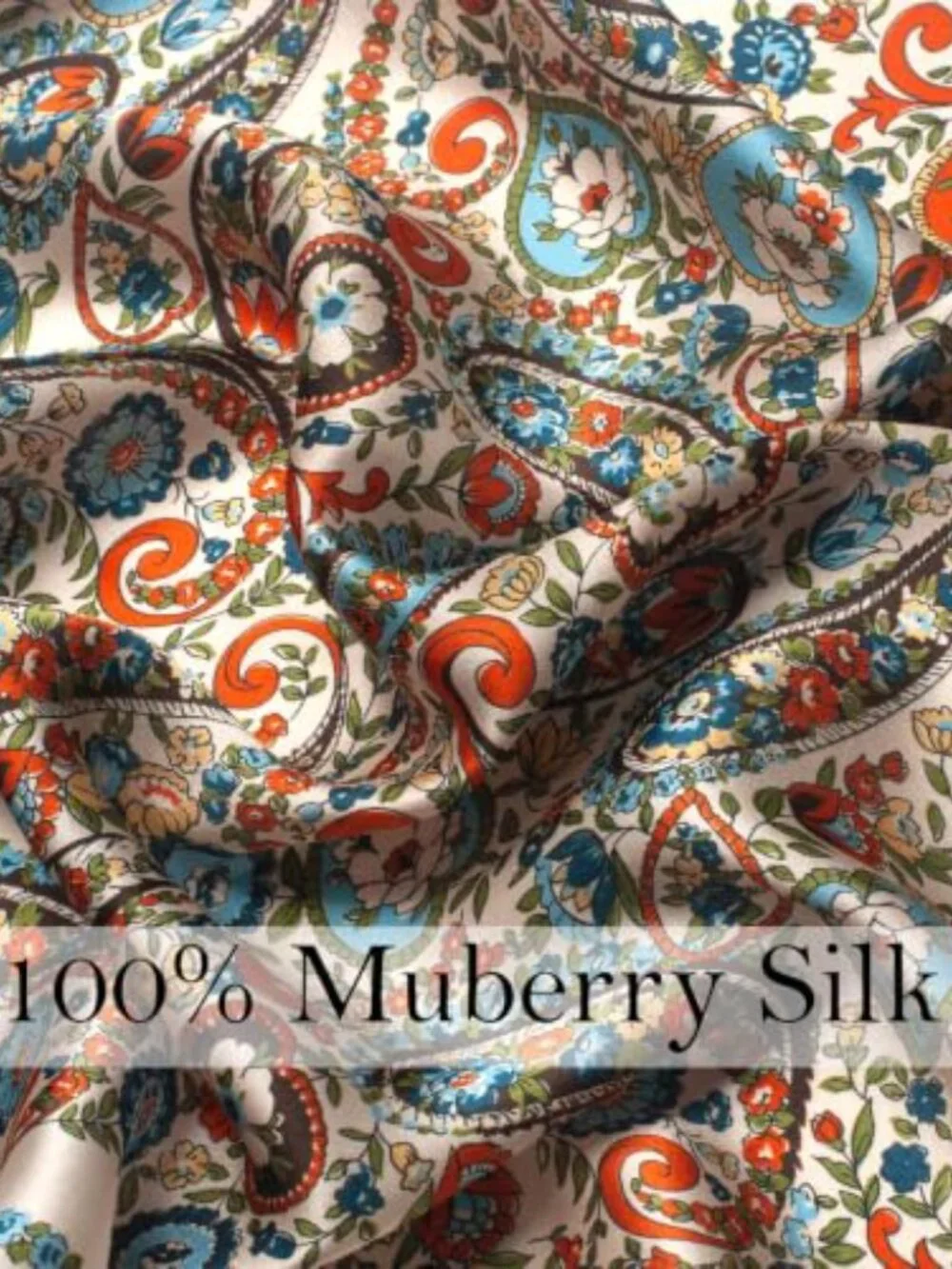 100% Mulberry Silk Scarf 21x21 Lightweight Neckerchief Digital Printed Headscarf